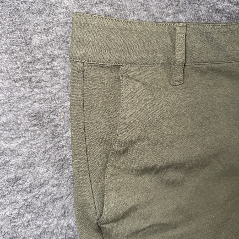 Men's Flat Front Olive Green Shorts - Picture 2 of 6